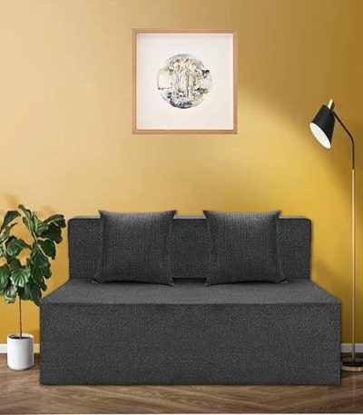 Aart Store Single Seater Folding Sofa Cums Bed - Perfect for Guests Washable Cover 3x6 Feet Grey