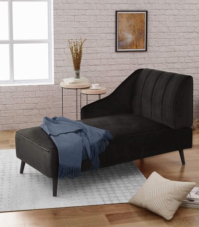 Aart Store Classic Chaise Lounge (Wooden, Black, 1 Piece)